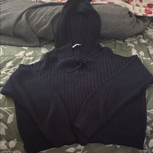 Time and Tru Dark Blue Knit hoodie sweater